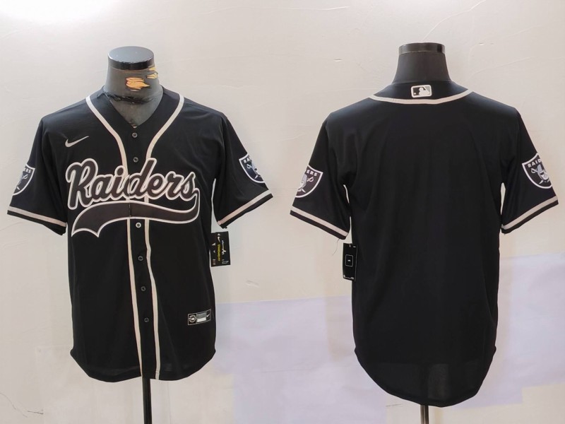 Men Oakland Raiders Blank Black Joint Name 2024 Nike Limited NFL Jersey style 9126
